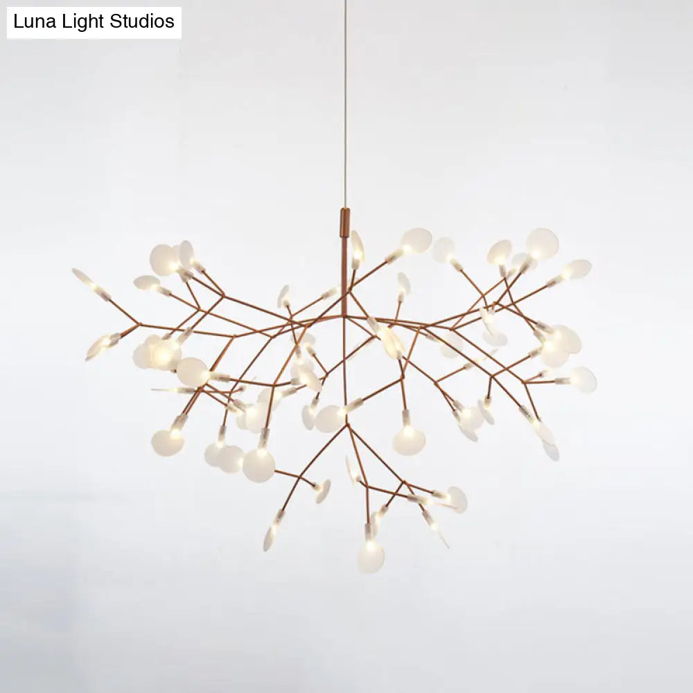 Firefly Led Ceiling Chandelier In Rose Gold - Stylish Bedroom Lighting 45 /