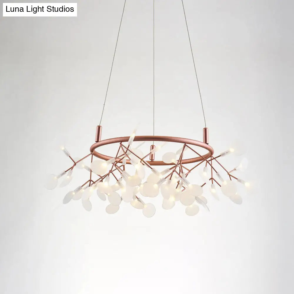 Firefly Led Ceiling Chandelier In Rose Gold - Stylish Bedroom Lighting 54 /