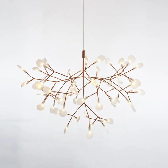 Firefly Led Ceiling Light In Rose Gold - Modern Acrylic Chandelier For Bedroom 45 /