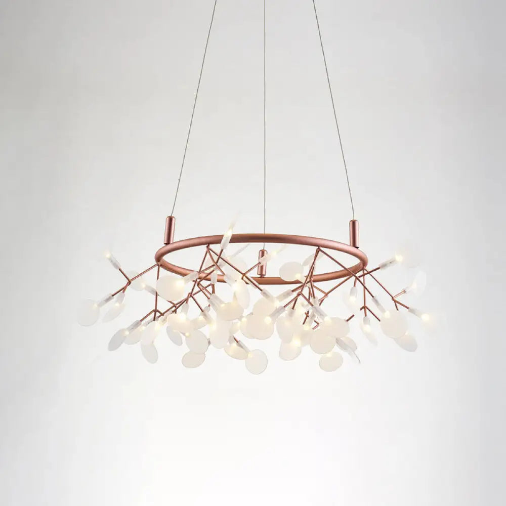 Firefly Led Ceiling Light In Rose Gold - Modern Acrylic Chandelier For Bedroom 54 /