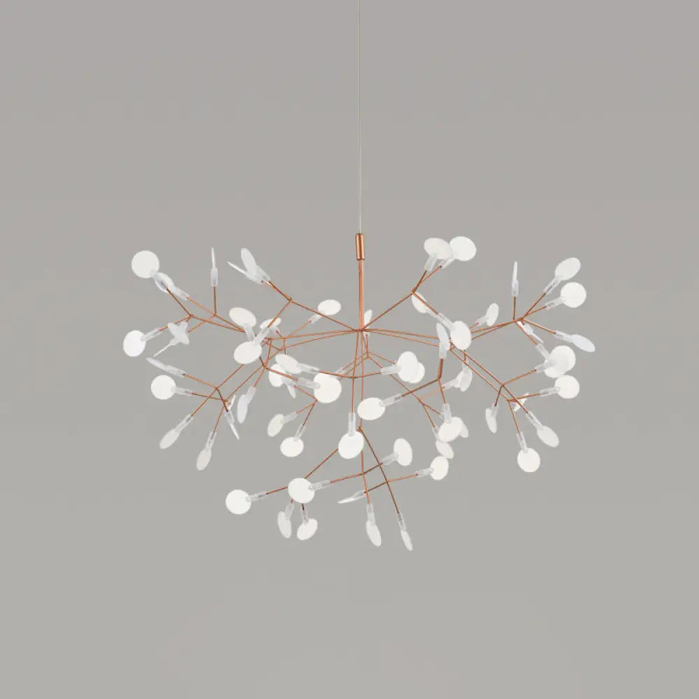 Firefly Led Ceiling Light In Rose Gold - Modern Acrylic Chandelier For Bedroom 63 /