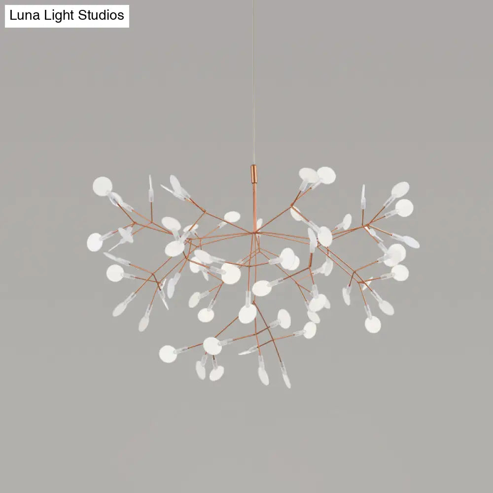 Firefly Led Ceiling Chandelier In Rose Gold - Stylish Bedroom Lighting 63 /