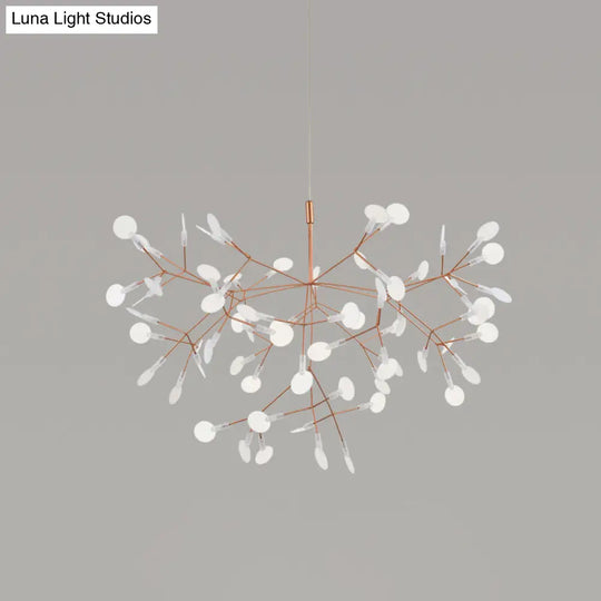 Firefly Led Ceiling Chandelier In Rose Gold - Stylish Bedroom Lighting 63 /