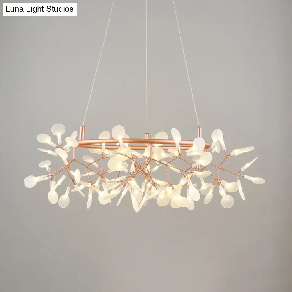 Firefly Led Ceiling Chandelier In Rose Gold - Stylish Bedroom Lighting 108 /