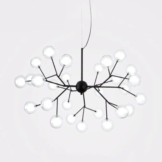 Firefly Led Glass Chandelier - Nordic Style Suspension Lighting For Living Room 27 / White