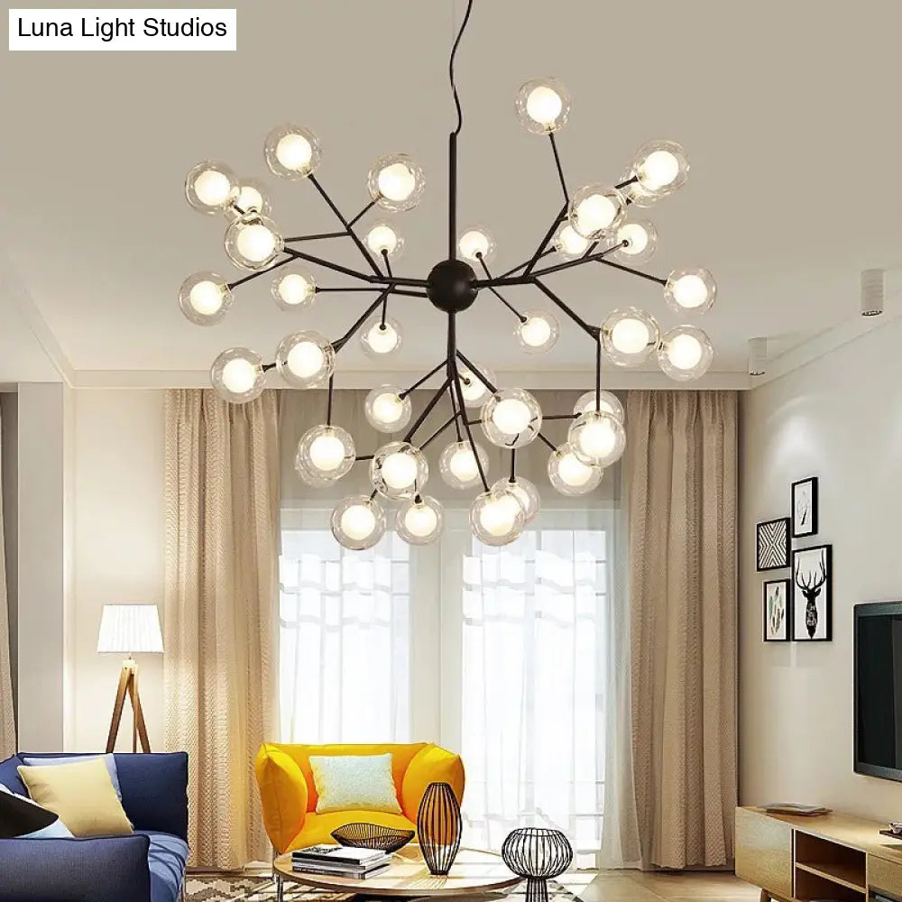 Firefly Led Glass Chandelier - Nordic Style Suspension Lighting For Living Room