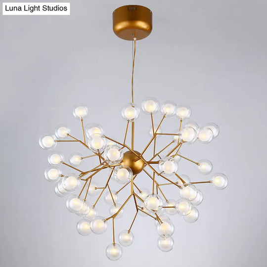 Firefly Pendant Light: Clear Ball Glass Post-Modern Restaurant Chandelier