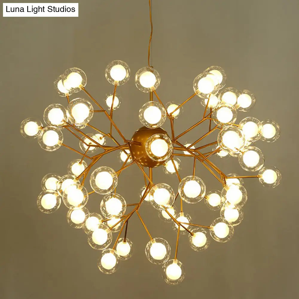 Firefly Pendant Light: Clear Ball Glass Post-Modern Restaurant Chandelier