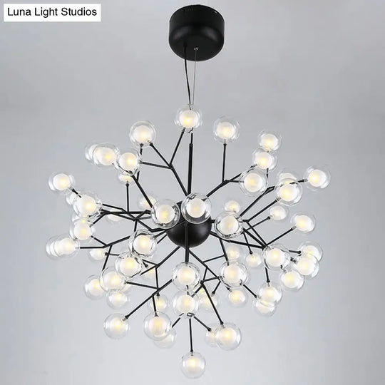 Firefly Pendant Light: Clear Ball Glass Post-Modern Restaurant Chandelier