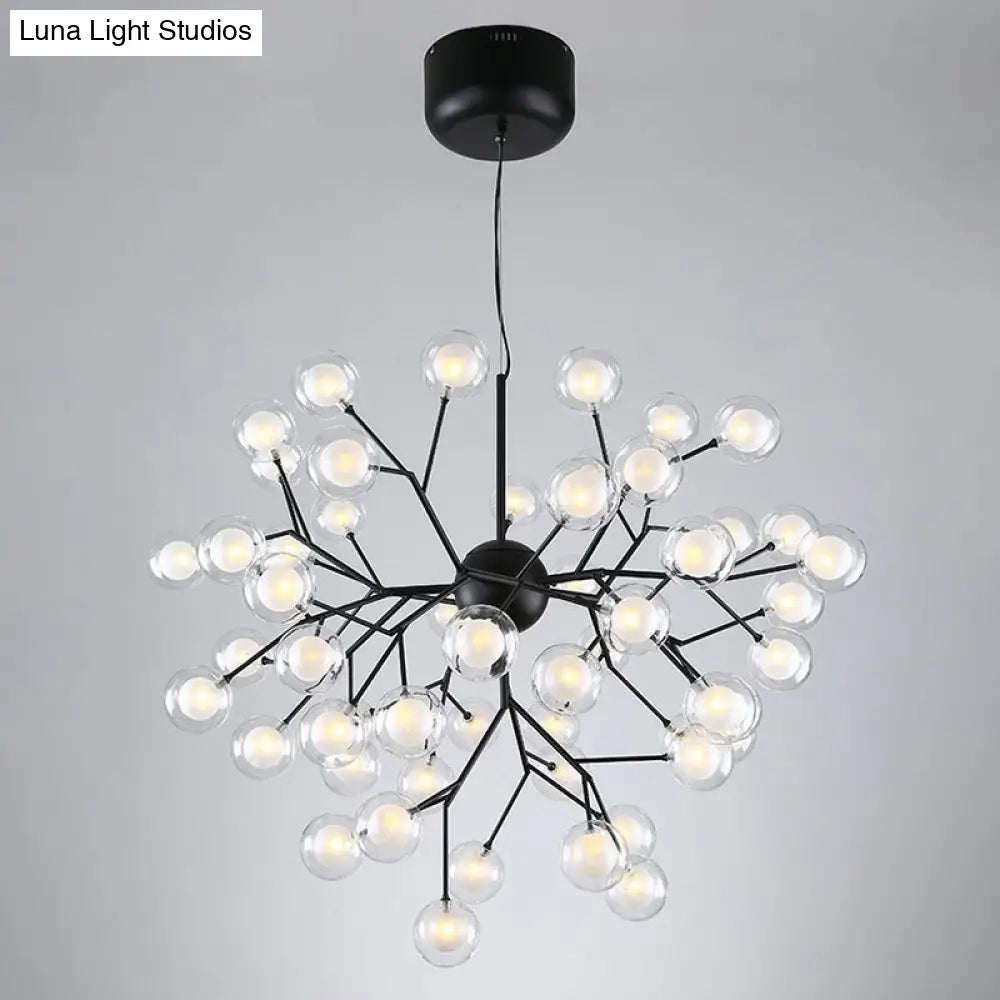 Firefly Pendant Light: Clear Ball Glass Post-Modern Restaurant Chandelier