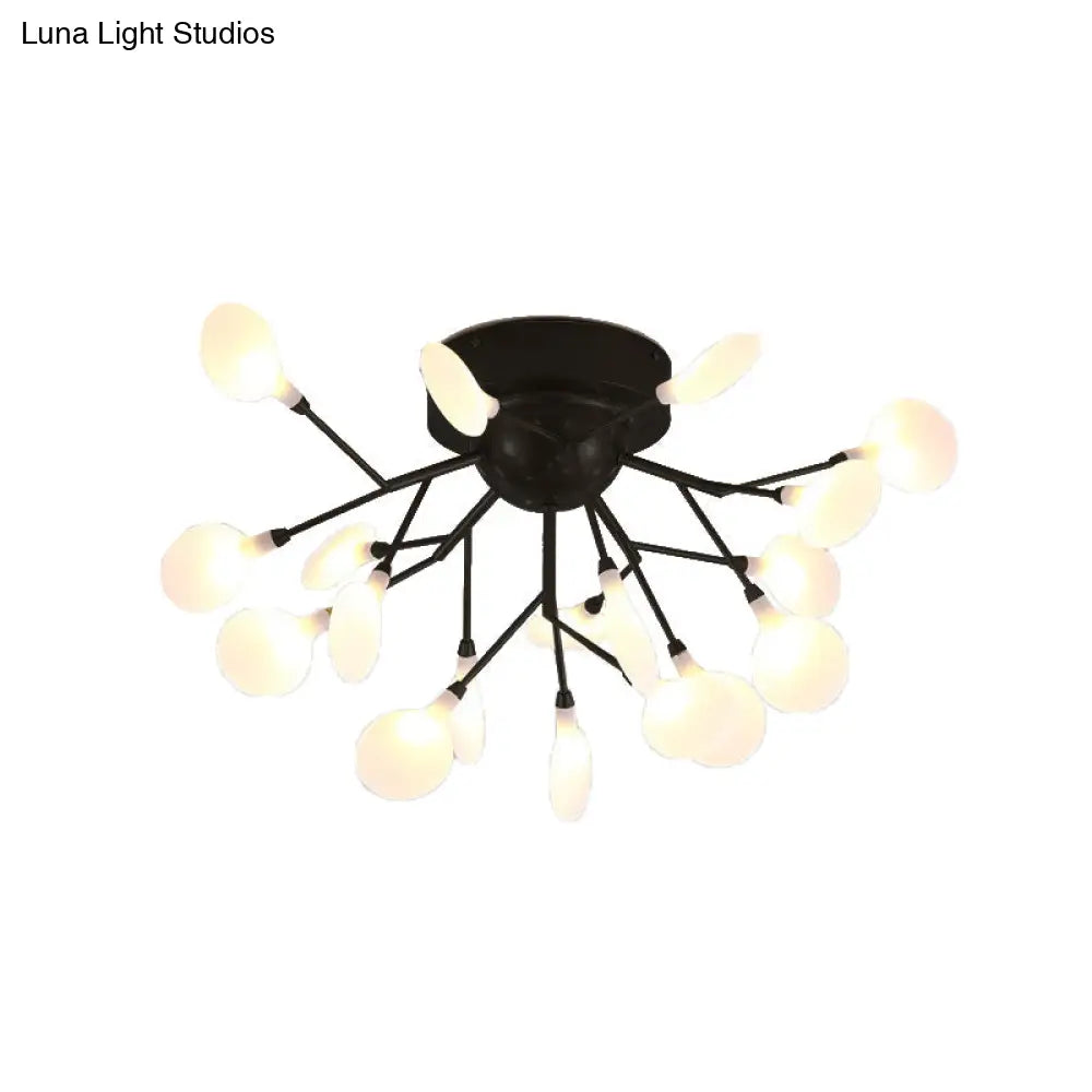 Firefly Semi Flush Ceiling Light - Minimalistic Acrylic Mount For Bedroom Black