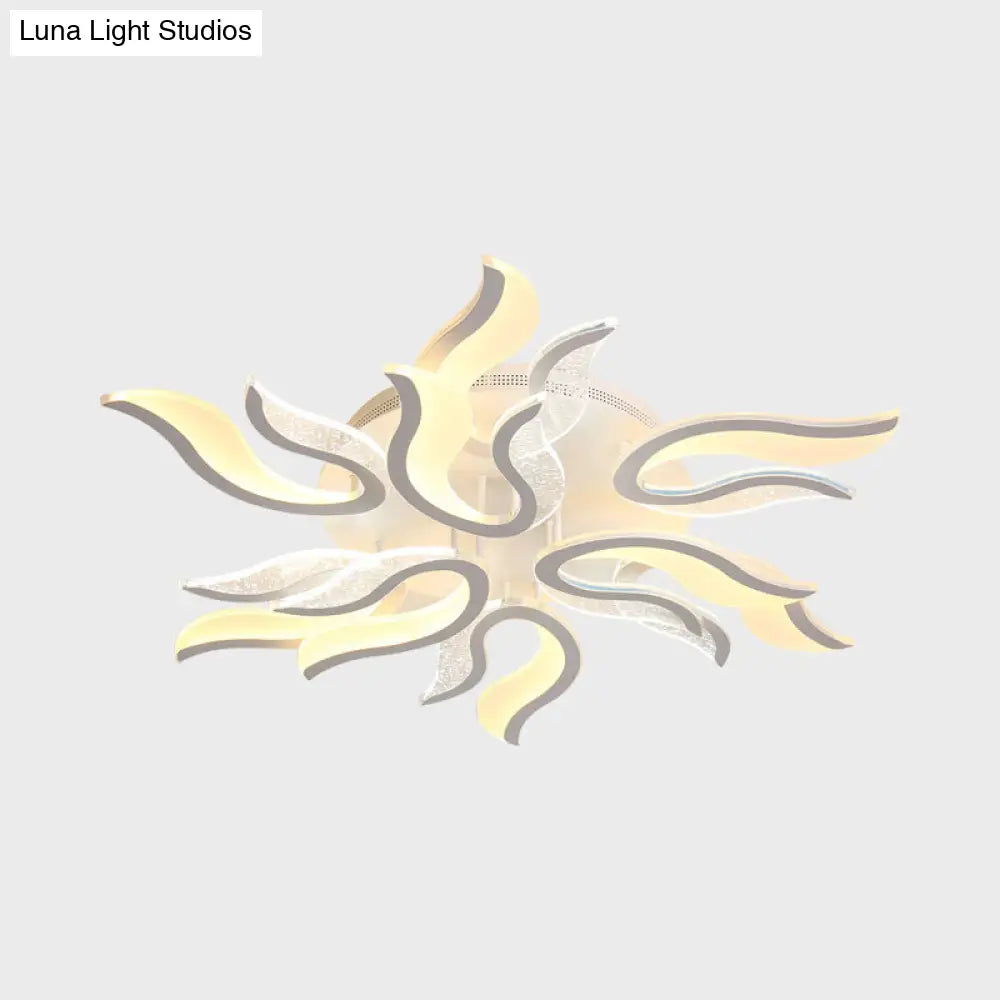 Flame Flower Led Ceiling Fixture - Modern & Creative Design Warm/White Light 31.5/39/49 Wide