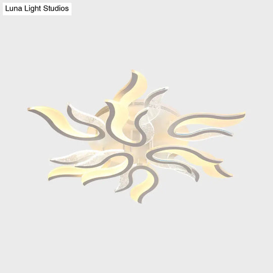 Flame Flower Led Ceiling Fixture - Modern & Creative Design Warm/White Light 31.5/39/49 Wide