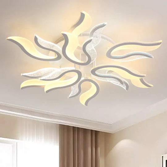 Flame Flower Led Ceiling Fixture - Modern & Creative Design Warm/White Light 31.5/39/49 Wide White /