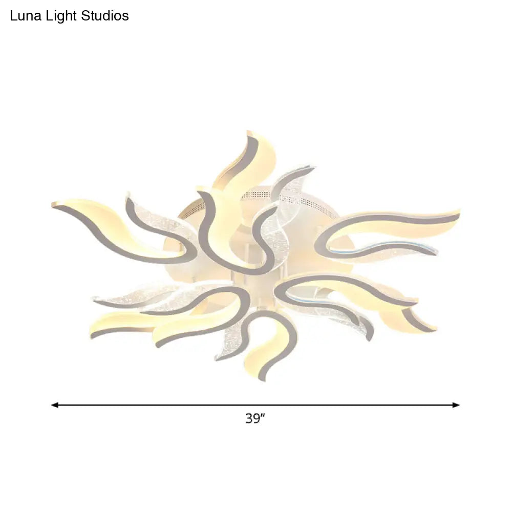 Flame Flower Led Ceiling Fixture - Modern & Creative Design Warm/White Light 31.5/39/49 Wide