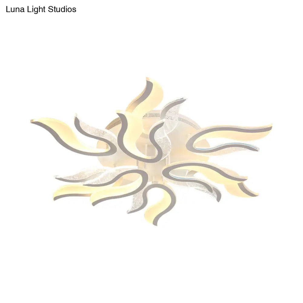 Flame Flower Led Ceiling Fixture - Modern & Creative Design Warm/White Light 31.5/39/49 Wide