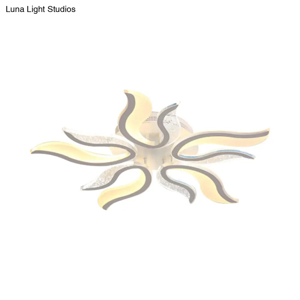 Flame Flower Led Ceiling Fixture - Modern & Creative Design Warm/White Light 31.5/39/49 Wide