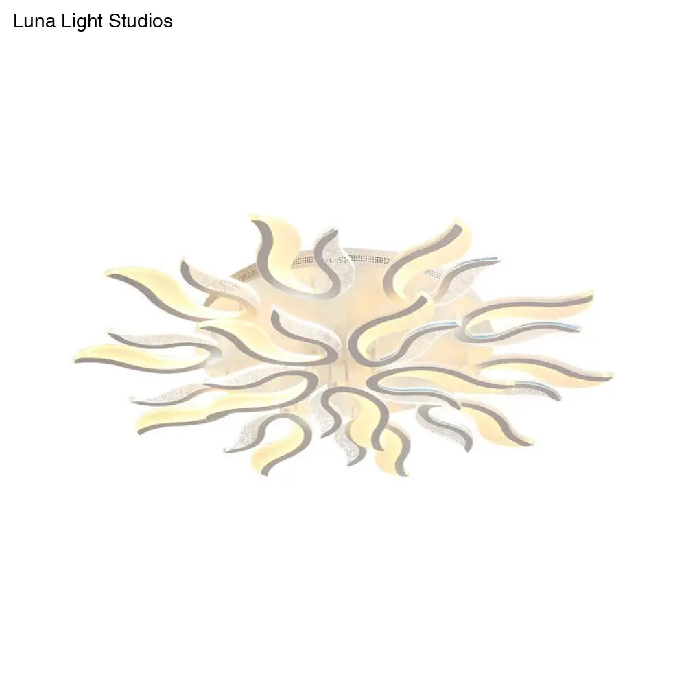 Flame Flower Led Ceiling Fixture - Modern & Creative Design Warm/White Light 31.5/39/49 Wide