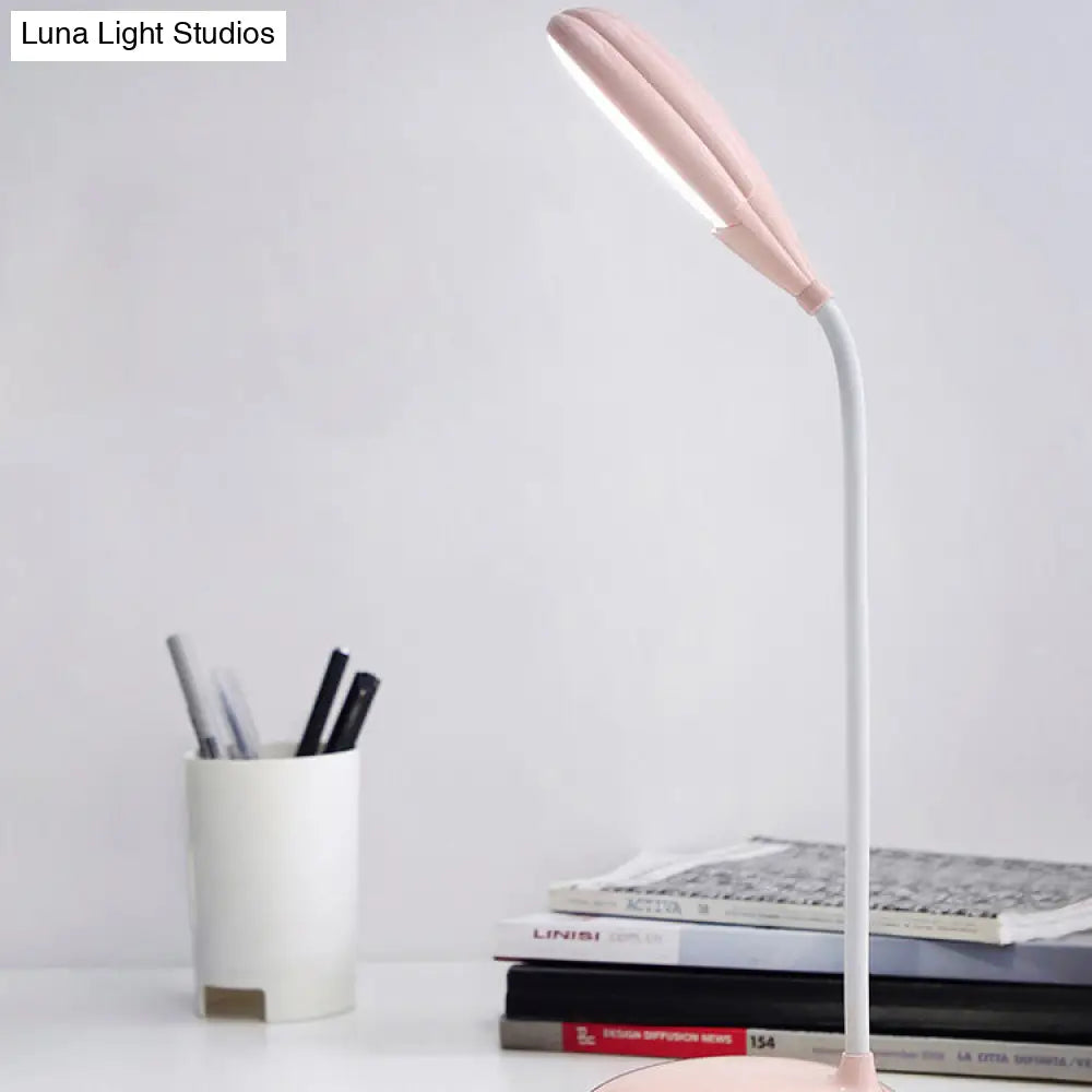 Flexible Usb Rechargeable Led Desk Lamp With Touch Control Dimming - Blue/Pink/White Ideal For