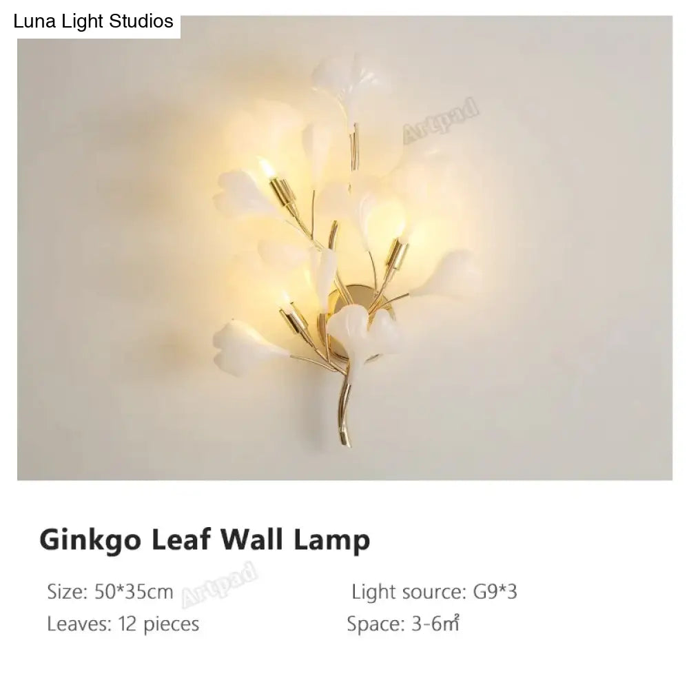 Flora - Modern Porcelain Leaves Wall Lights For Bedroom Living Room Decoration