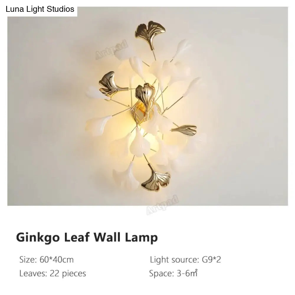 Flora - Modern Porcelain Leaves Wall Lights For Bedroom Living Room Decoration