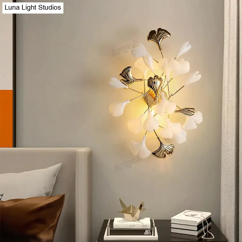 Flora - Modern Porcelain Leaves Wall Lights For Bedroom Living Room Decoration