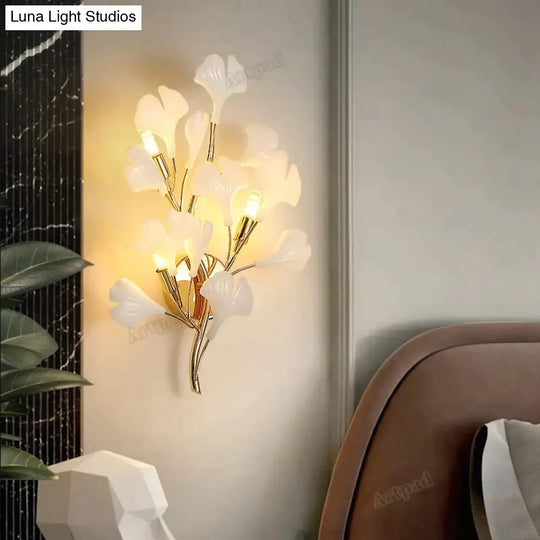 Flora - Modern Porcelain Leaves Wall Lights For Bedroom Living Room Decoration