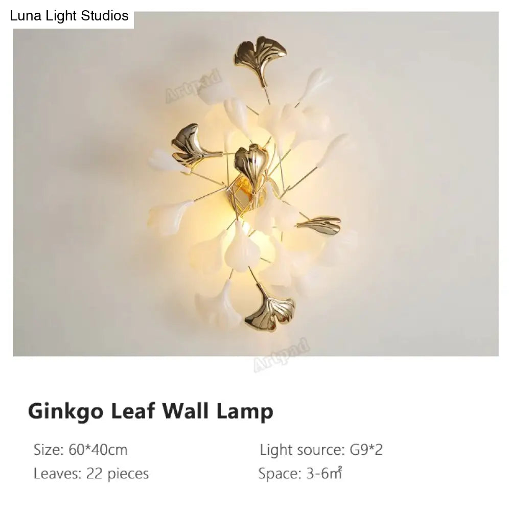 Flora - Modern Porcelain Leaves Wall Lights For Bedroom Living Room Decoration B Type / Plastic Leaf