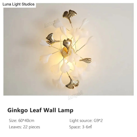 Flora - Modern Porcelain Leaves Wall Lights For Bedroom Living Room Decoration B Type / Plastic Leaf