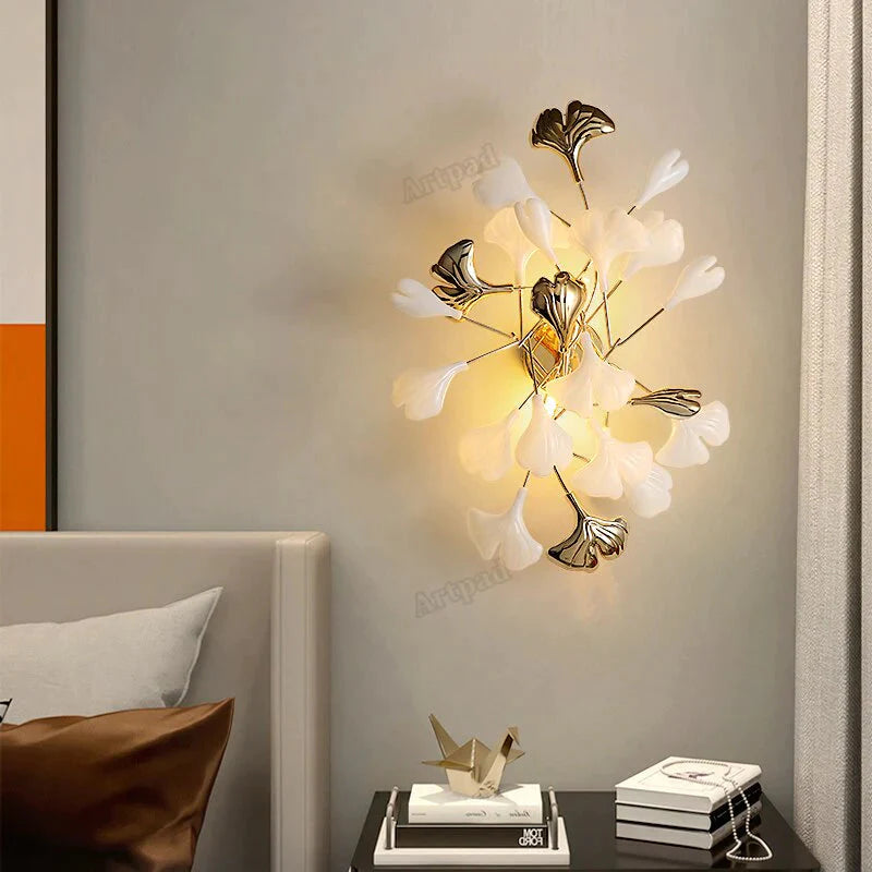 Flora - Modern Porcelain Leaves Wall Lights for Bedroom, living room Wall Decoration