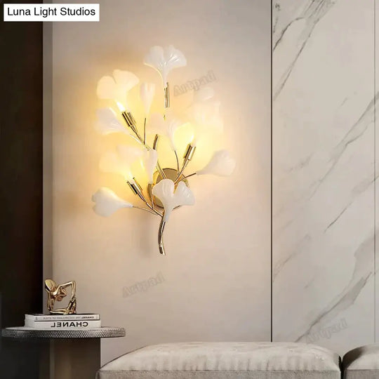 Flora - Modern Porcelain Leaves Wall Lights For Bedroom Living Room Decoration