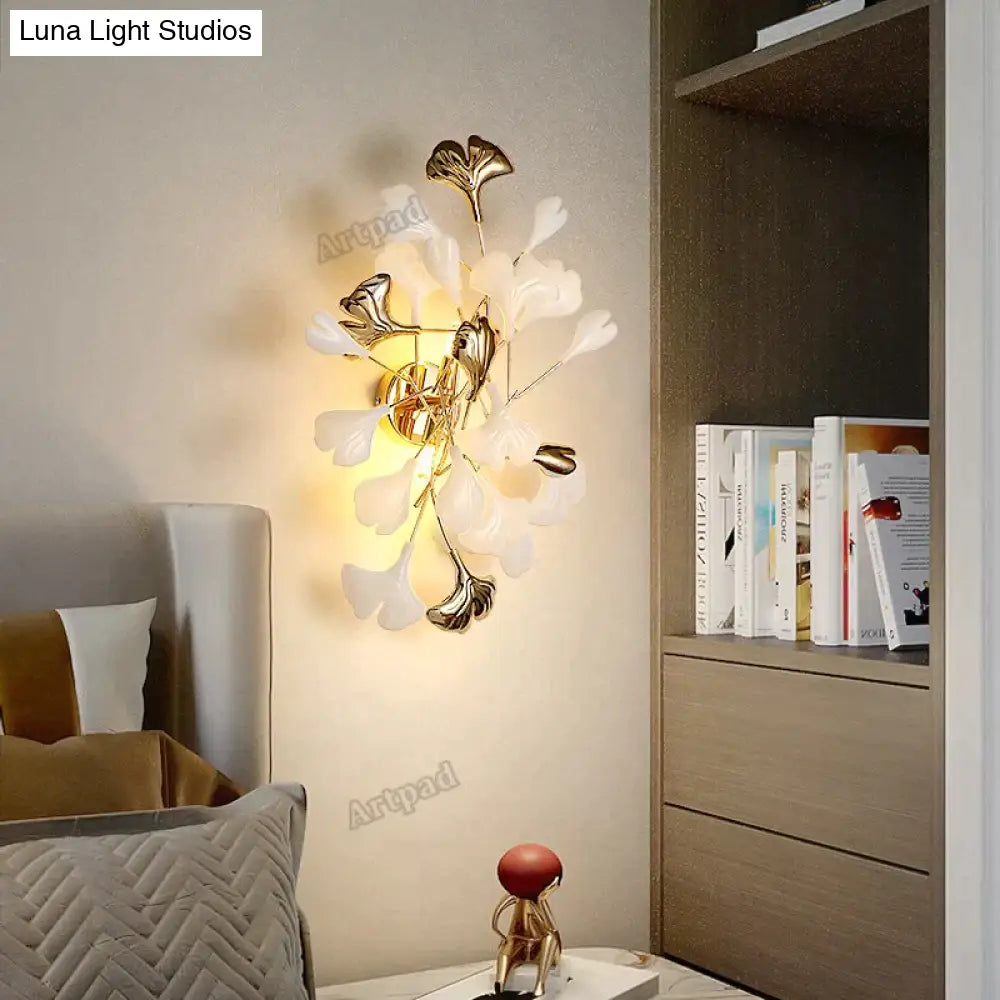 Flora - Modern Porcelain Leaves Wall Lights For Bedroom Living Room Decoration