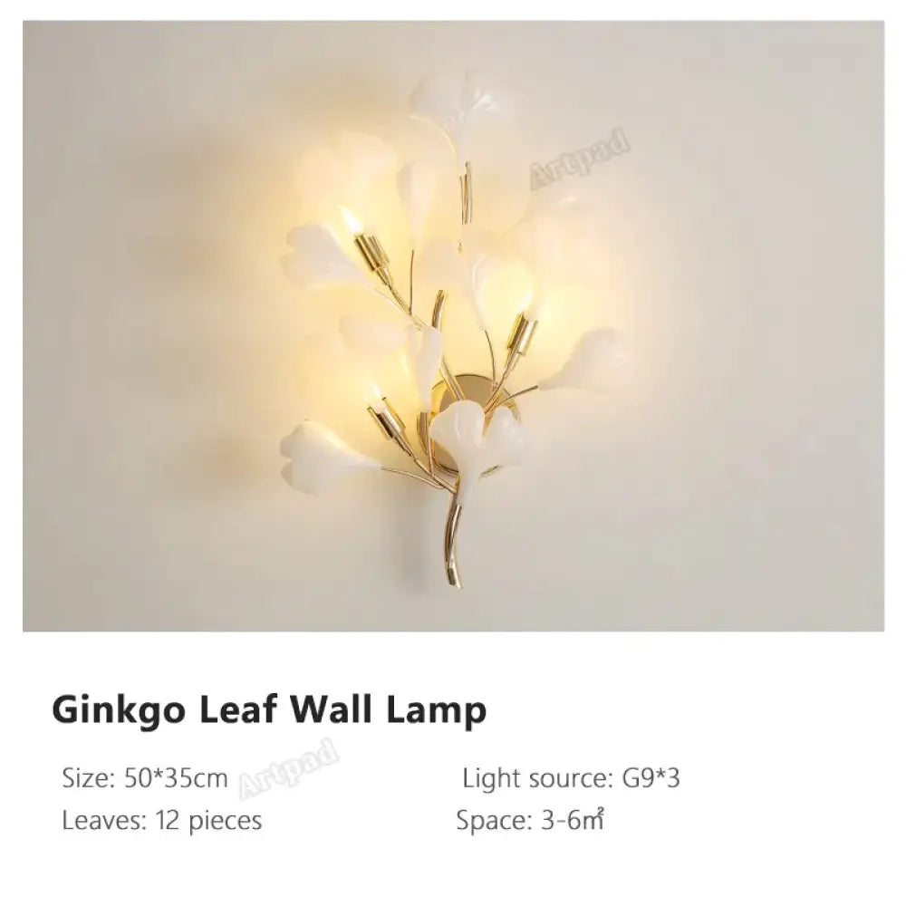 Flora - Modern Porcelain Leaves Wall Lights For Bedroom Living Room Decoration A Type / Plastic