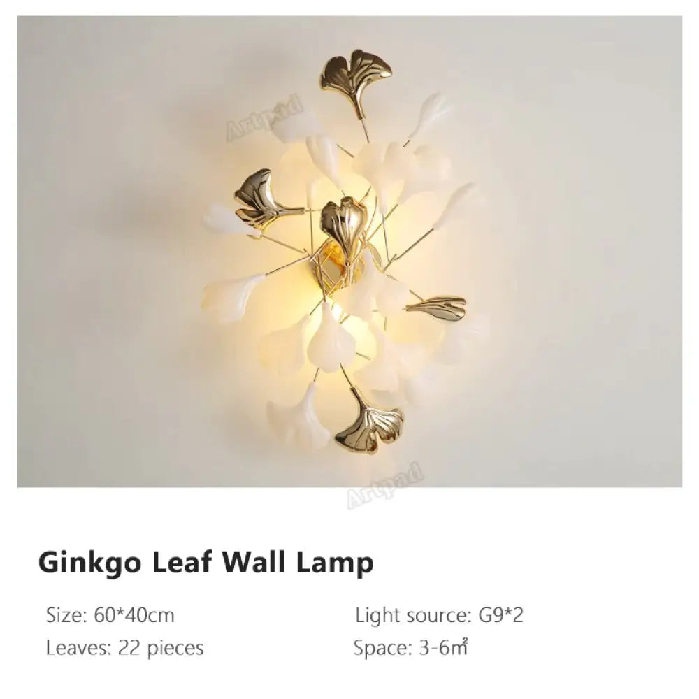 Flora - Modern Porcelain Leaves Wall Lights For Bedroom Living Room Decoration B Type / Plastic