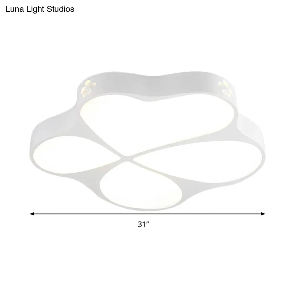 Floral Acrylic Ceiling Mount Light: Elegant Contemporary Lamp In White Finish