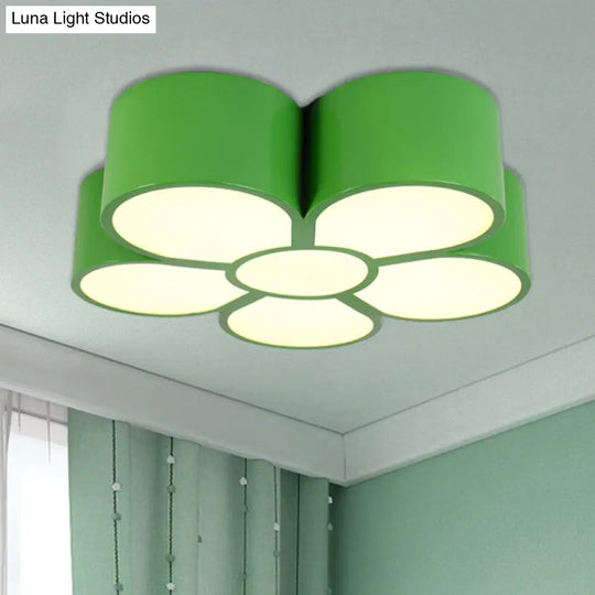 Floral Ceiling Lighting Kids Style Acrylic Led Flush Mount Fixture In Vibrant Colors For Living Room