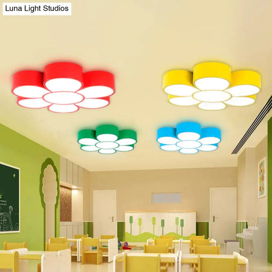 Floral Kindergarten Led Flush Ceiling Light Fixture