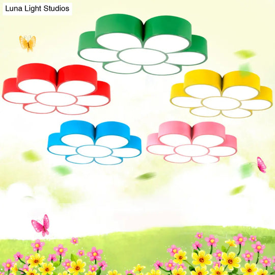 Floral Kindergarten Led Flush Ceiling Light Fixture