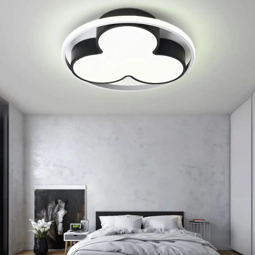 Flower Ceiling Mount Led Light For Child Bedroom - Nordic Style Acrylic Lamp Black / 16’