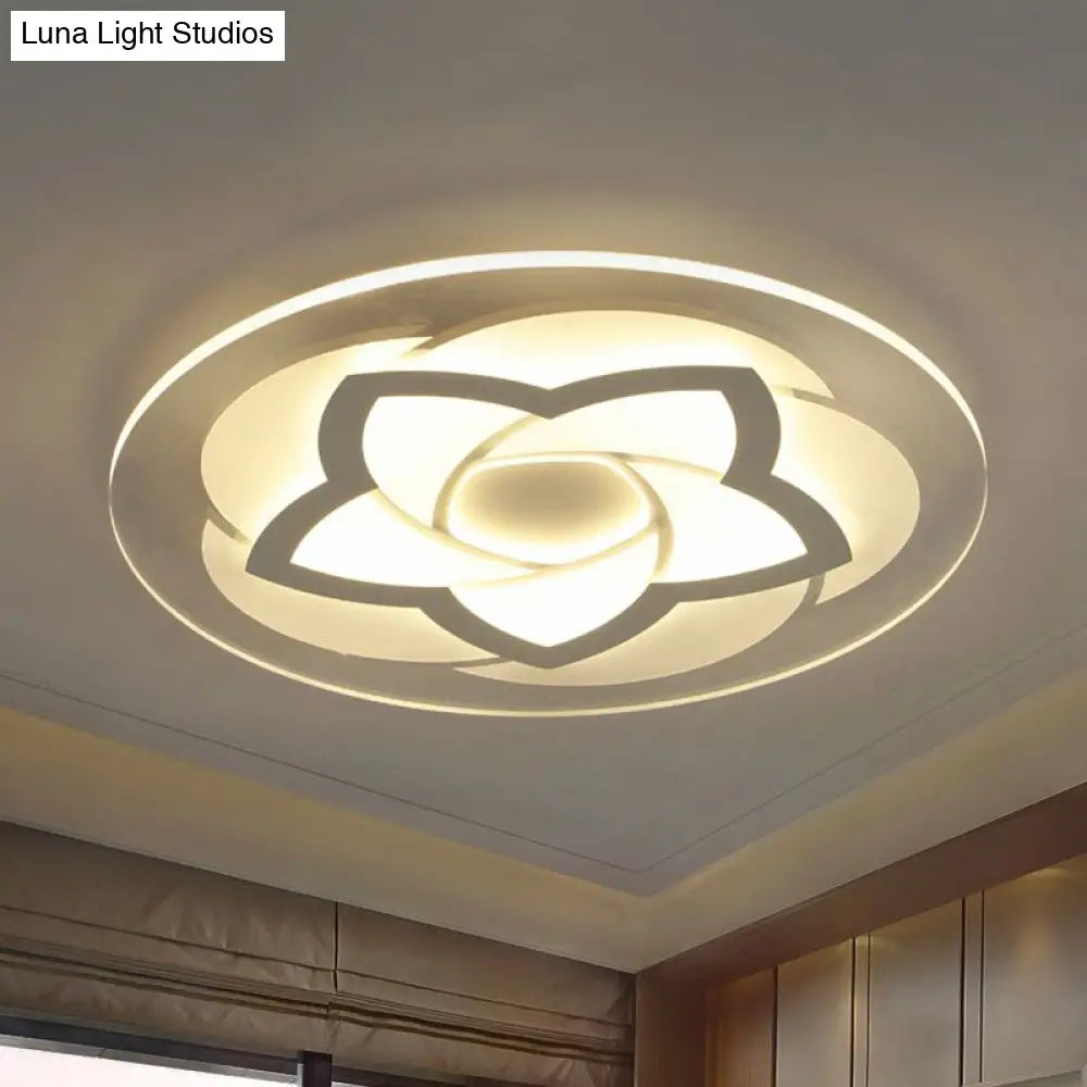Flower Flush Light Modern Acrylic Ultra Thin Led Ceiling - Ideal For Bedroom 16’/19.5’/23.5’/29.5’ W