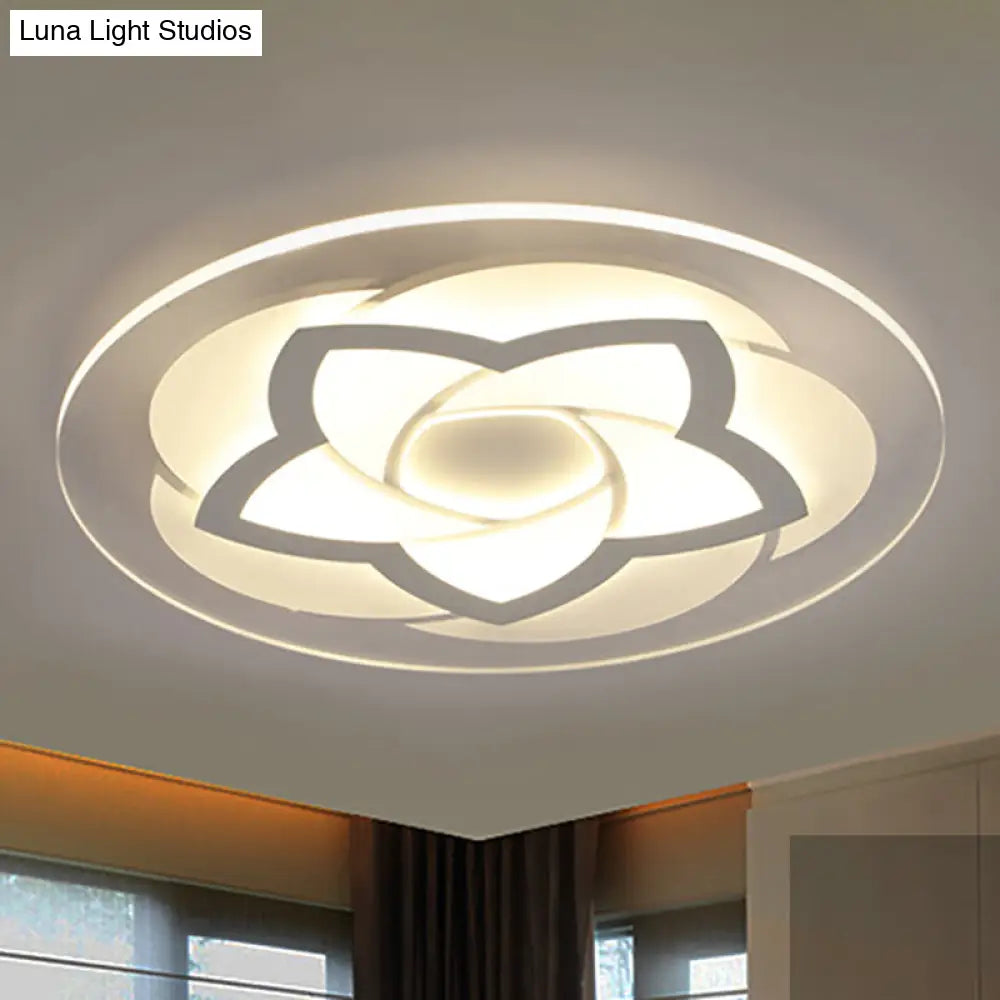 Flower Flush Light Modern Acrylic Ultra Thin Led Ceiling - Ideal For Bedroom 16/19.5/23.5/29.5 W