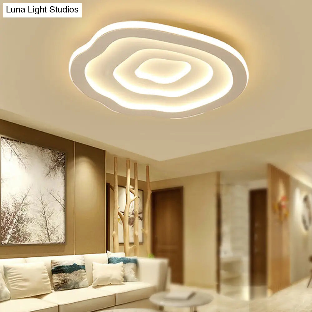 Flower Led Flushmount Ceiling Light - Eye-Caring Acrylic For Living Room White / 16 Warm