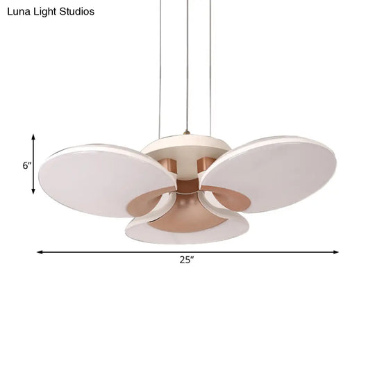 Flower-Shaped Acrylic Shade Chandelier: Modern White Pendant Light For Living Room - 3 Lights