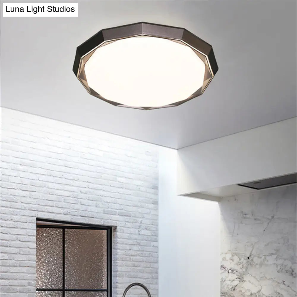 Flush Led Bedroom Ceiling Mount Light With Acrylic Frosted Diffuser - Brown 16/19.5 Dia