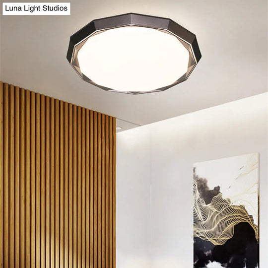 Flush Led Bedroom Ceiling Mount Light With Acrylic Frosted Diffuser - Brown 16/19.5 Dia / 16