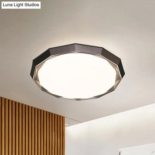 Flush Led Bedroom Ceiling Mount Light With Acrylic Frosted Diffuser - Brown 16/19.5 Dia