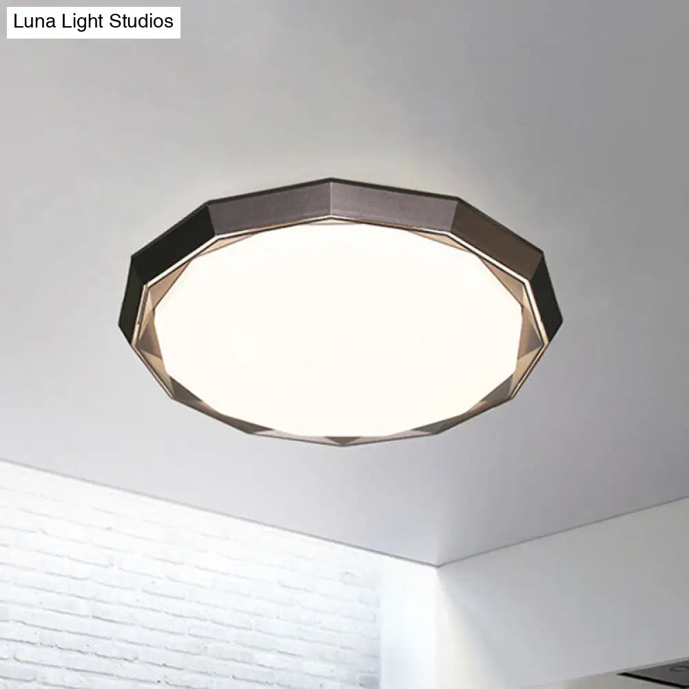 Flush Led Bedroom Ceiling Mount Light With Acrylic Frosted Diffuser - Brown 16/19.5 Dia