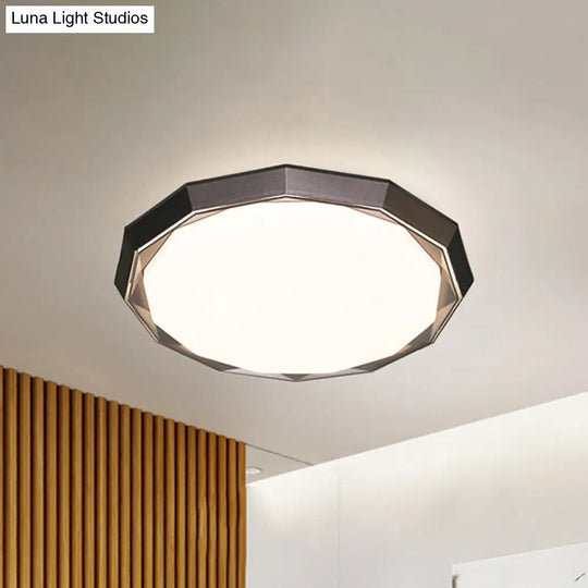 Flush Led Bedroom Ceiling Mount Light With Acrylic Frosted Diffuser - Brown 16’/19.5’ Dia
