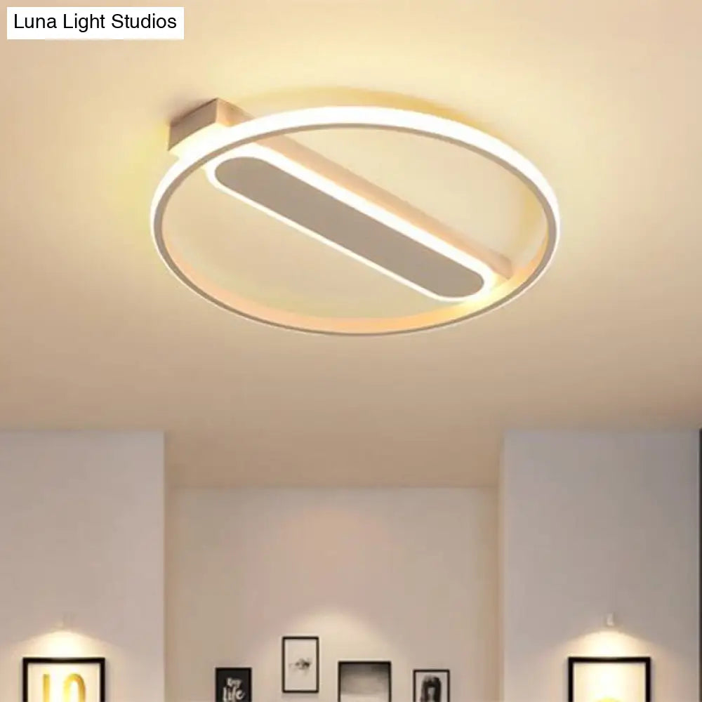 Flush Mount Acrylic Led Light For Bedroom Ceiling - Ring Design Warm/White 16/19.5/23.5 Dia
