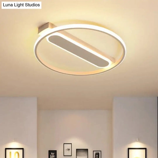 Flush Mount Acrylic Led Light For Bedroom Ceiling - Ring Design Warm/White 16/19.5/23.5 Dia